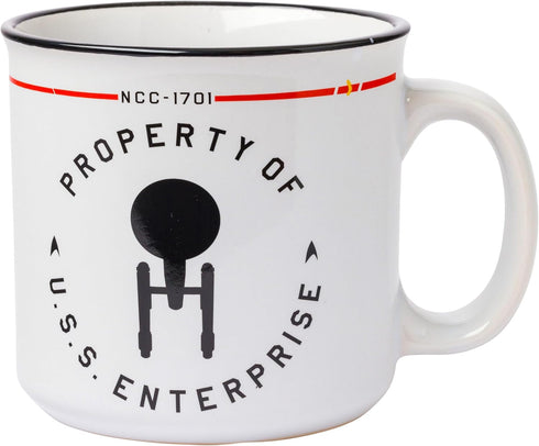 Silver Buffalo Star Trek NCC-1701 Property of The USS Enterprise Ceramic Camper Mug, 20 Ounces...