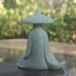 Mini Fisherman Figurine Sandstone Asian Aquarium Decorations Japanese Garden Ornaments, D...
