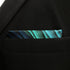 S&W SHLAX&WING Ripple Blue Multicolored Silk Green Silk Pocket Square...