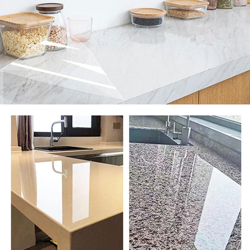 Clear Contact Paper, Protection for Kitchen Backsplash Tiles, Cabinets, Walls, and Shelves. Waterproof and Oil-Proof Peel and Stick Covering(15.7X...