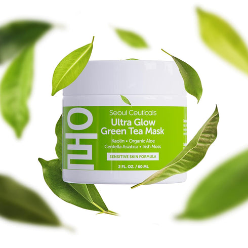 SeoulCeuticals Korean Skin Care Face Mask for Sensitive Skin - Korean Skincare Green Tea Wash Off Masks - K Beauty Face Masks - Aloe Vera Mask + C...