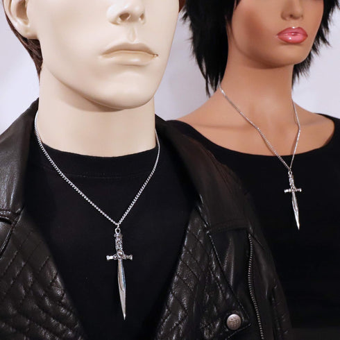 Sword with Engraved Handle Medieval Rennaissance Pendant Necklace...