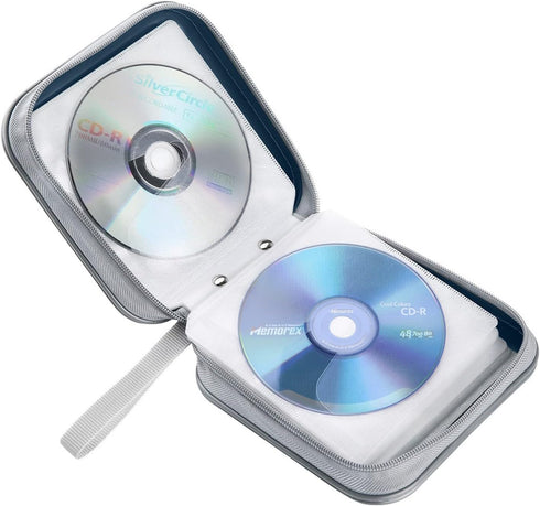 CD Case, 40 Capacity CD/DVD Case Holders Wallet Hard Plastic DVD Disc Cases Storage Binder for Car Home Office Travel (Dark Blue)...