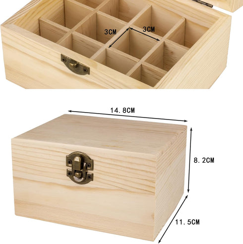 Essential Oil Storage Box High Capacity Wooden Essential Oils Display Organizer Stand Holder for 15 ml Bottles Nail Polish Collection....