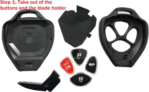 Replacement Key Fob Case Shell & Pad Fits Toyota Scion RAV4 2008-2013 Avalon / 2007-2011 Camry / 2008-2013 Corolla / 2009-2014 Venza Key Cover Hou...