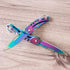 2 Pack Pocket Knife (Multicolored Titanium) with Key Ring Easy To Everyday Carry, Folding Knife Self-Defense...