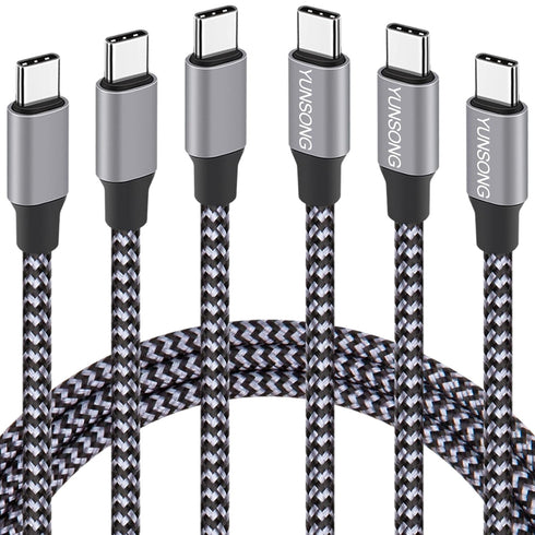 USB C Charger Cable, New Nylon Braided USB C to USB C Cable 3PACK 6FT Type C PD 60W Fast Charging for iPhone 15/15 Pro/15 Plus/15 Pro Max/iPad Pro...