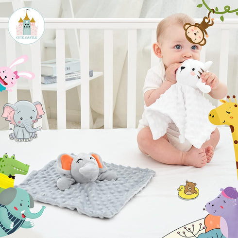 Cute Castle Security Blanket for Babies Gifts - Soft Unisex Newborn Essentials for Boys and Girls - Neutral Baby Stuff Snuggle Toy - Baby Registry...