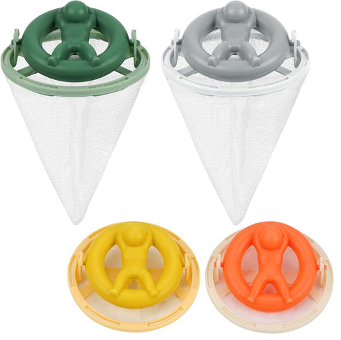 4 Pack Reusable Washing Machine Lint Catcher, Removable Hair Filter Cleaning Mesh Bag, Household Floating pet Fur Catcher...