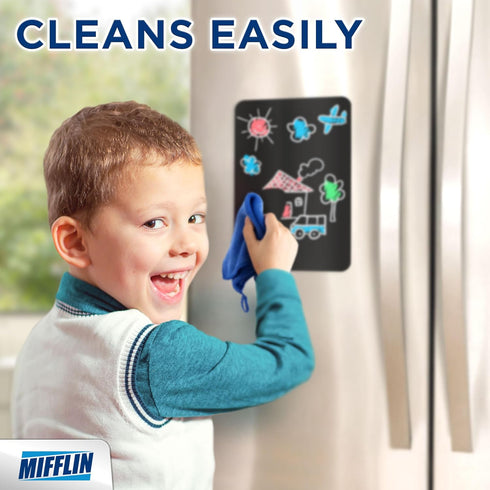 Mifflin-USA Magnetic Dry Erase Black Board Sheet for Fridge (12 x 8"), Stain-Resistant Refrigerator Blackboard Organizer, Kitchen Planner Board w/...