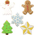 Christmas and Holiday Cookie Cutters 5-Pc Set Made in USA by Ann Clark, Gingerbread Man, Christmas Tree, Star, Snowflake, Angel...