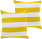 2 Pack Waterproof Pillow Covers Outdoor Throw Pillowcases Decorative Garden Cushion Case for Home Garden Patio Couch Balcony Striped (Yellow & Whi...