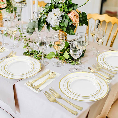 60PCS Gold Plastic Silverware, Gold Disposable Utensils, Heavy Duty Cutlery Set of 30 Gold Forks, 15 Gold Spoons, 15 Gold Knives for Parties, Wedd...
