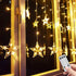 TOFU Star Curtain Lights, 108 Led 12 Stars Remote Window Curtain String Lights Plug in with 8 Flashing Modes Decoration for Christmas, Wedding, Be...