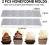 Honeycomb Molds Silicone (2 PCS) Jopgeey Tuile Fondant Molds with Hollow 3D Beehive Candy Lace Silicone Molds for Baking, Polymer Clay, Sugar Craf...