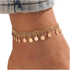 Boho Layered Disc Ankle Gold Sequins Ankle Bracelet Multilayer Tassel Ankle Chain Summer Beach Barefoot Sandals Chain Foot Jewelry for Women...
