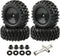 4pcs RC Trailer Tires, 12mm Hex Hard Dish Wheel Rim and Tires with Lock Nuts Washers Wrench for 1/10 Rock Crawler Truck Off Road Racing Car Axial ...