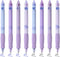BAYTORY 8Pcs Cute Retractable Erasable Gel Pens, Blue and Black Ink Pen with Eraser Clear, Smooth Writing Comfortable to Use for Note Taking Marki...