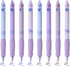 BAYTORY 8Pcs Cute Retractable Erasable Gel Pens, Blue and Black Ink Pen with Eraser Clear, Smooth Writing Comfortable to Use for Note Taking Marki...