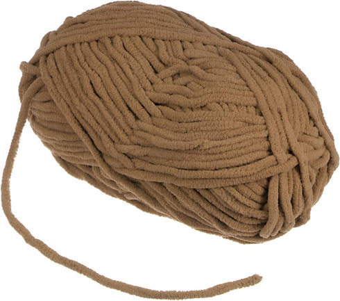 1Skein Chenille Yarn Blanket Yarn 100g/3.5oz Gauge #6 Super Bulky Polyester Soft Knitting for Crochet Weaving Bag Scarf Hat, Brown......