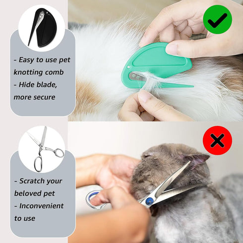 5 PCS Knotting Comb for Cats and Dogs, Pet Knotting Comb for Hair Removal, Pet Hair Removal Tool, Cat Dog Grooming Comb Shedding Tool Hair Remover...
