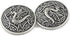 Bezelry 10 Pieces Spitfire Celtic Dragon Metal Shank Buttons. 25mm (1 inch) (Antique Silver)...