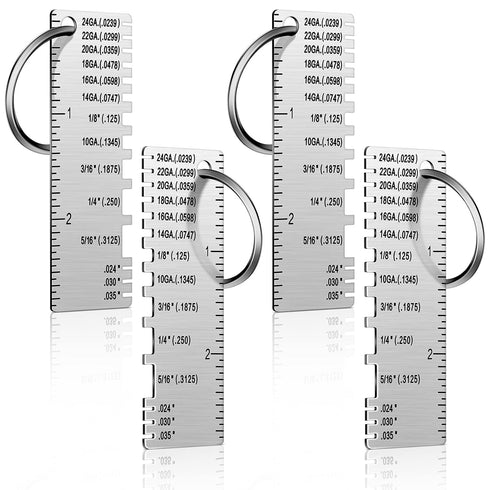 4 Pcs Double Sided Wire Metal Sheet Thickness Gauge Wire Measurement Tool Portable Metal Gauge Thickness Tool Double Sided Plated Size Inspection ...