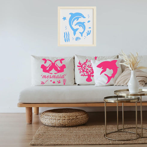 20 Pieces Sea Ocean Creatures Stencils Reusable Sea Animal Stencil for Painting on Wood, Wall, Fabric, Signs, Home Decor, Pillows, DIY Art Scrapbo...