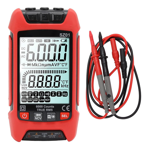 Digital Multimeter, DC AC Voltmeter, High Accuracy Automatic Fire Prevention Tester Kit with Backlight LCD Display, Receptacle Tester, Test Leads ...