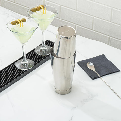 Restaurantware Bar Lux 16 Ounce Boston Shaker 1 Metal Cocktail Shaker - Weighted Bottom No Leak Stainless Steel Martini Drink Mixer Essential Bar ...