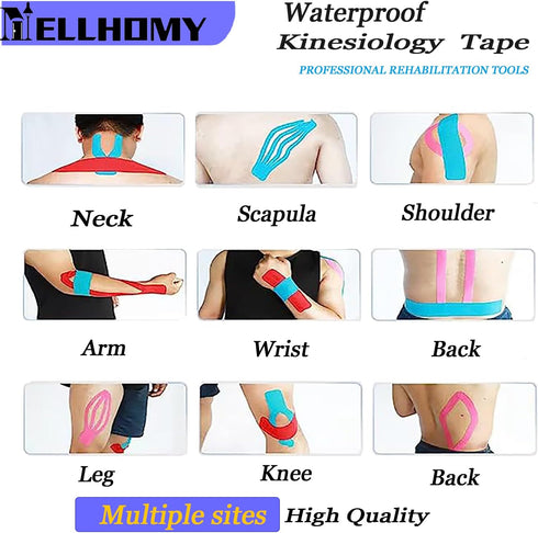 Kinesiology Tape Precut-40 Strips | Pro Elastic Athletic Tape for Joints Support & Muscle Pain Relief-Hypoallergenic and Waterproof K Tape Perfect...