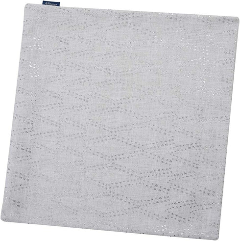 Silver Couch Throw Pillow Cover 1pc 20X20inch Ecru White Textural Linen Look Metallic Print Rhombus Wavy Geometric Decorative Pillowcase Christmas...