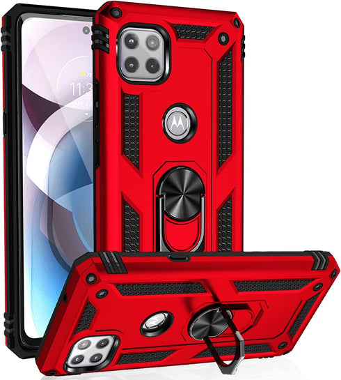 Military Grade Drop Impact for Moto One 5G Ace Case Motorola One 5G Ace G 5G Case 360 Metal Rotating Ring Kickstand Holder Armor Heavy Duty Shockp...