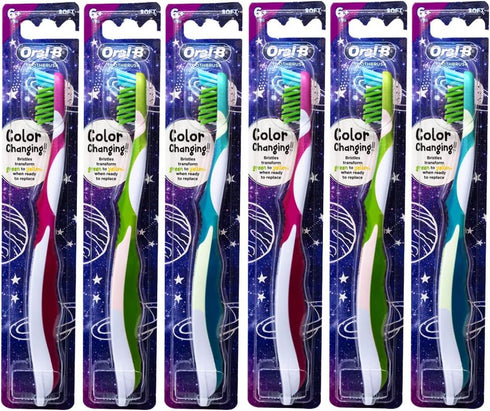 Oral-B Pro-Health Junior CrossAction Galaxy Toothbrush, Ages 6+, Soft - Pack of 6...