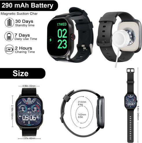 Smart Watch (Answer/Make Calls), 2024 Newest 2.01“Inch Fitness Tracker, Heart Rate/Sleep Monitor/Pedometer/Calories, Multiple Sports Modes, Waterp...