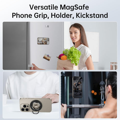 SYNCWIRE Magnetic Phone Ring Holder for MagSafe, Magnetic Cell Phone Grip Ring Stand Finger Kickstand with Two-Sided Magnetic Compatible with iPho...