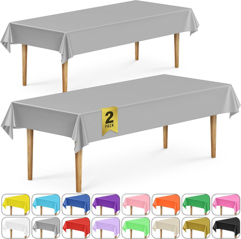 DecorRack 2 Rectangular Tablecloths BPA-Free Plastic, 54 x 108 inch, Dining Table Cloth, Rectangle Table Cover for Parties, Picnic, Camping and Ou...