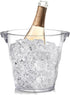 Dicunoy Ice Bucket, 4 Liter Plastic Champagne Bucket Chiller, Thick Clear Beverage Tubs with Handle, Thick Wine Cooler Bucket for Bar, Home, Parti...