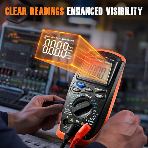 Digital Multimeter, Multimeter Tester TRMS 6000 Counts Volt Meter Ohmmeter Auto-Ranging Tester, Measures Voltage Current Resistance Diodes Continu...