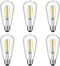 Vintage LED Edison Bulbs, 6W, Equivalent 60W, High Brightness Daylight 5000K, ST58 Antique LED Filament Bulbs with 90+ CRI, E26 Medium Base, Dimma...