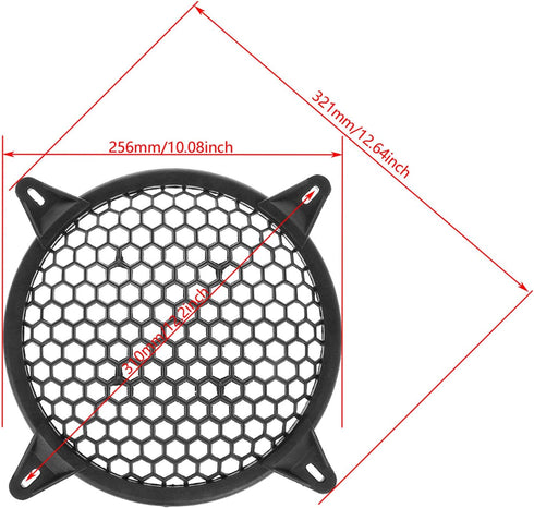 DGZZI Black Subwoofer Speaker Waffle Grill Guard Protector Cover for Car Home Audio 10Inch/256mm...