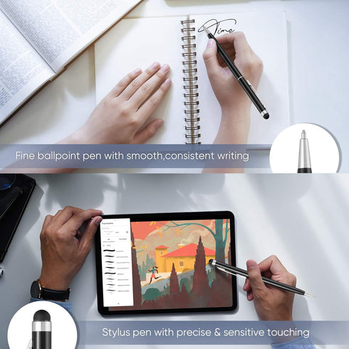 ORIbox Stylus Pen Ballpoint Pen,12pcs Universal 2 in 1 Capacitive Stylus Ballpoint Pen for iPad, iPhone, Samsung, HTC, Fire tablet, Tablet, All Ca...