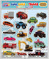 Cars Trucks & Construction Gel Window Clings for Kids - Window Stickers for Toddlers, Monster Truck Gel Clings, Window Decals Kids Jelly Reusable ...