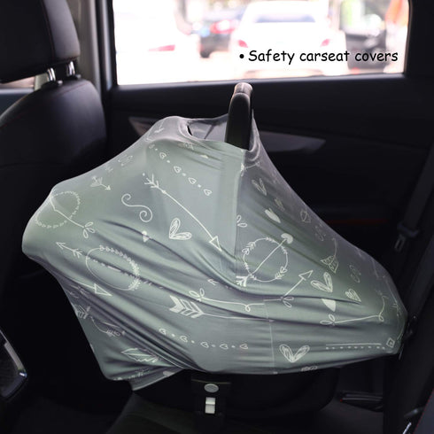 Baby Car Seat Covers – Carseat Canopy Cover, Multipurpose Breastfeeding Cover, Breathable Stroller Covers (Arrows)...