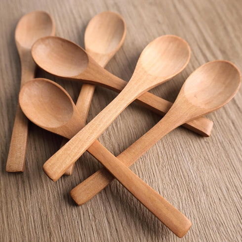HANSGO 6PCS Small Wooden Spoons, Small Soup Spoons Serving Spoons 6inch Wooden Teaspoon for Coffee Tea Jam Bath Salts...