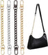 WILLBOND 4 Pcs Purse Chain Strap Mini Purse Extender Metal Flat Chain Strap Replacement for Crossbody Shoulder Bag Handbag Clutch Handles Charm(7....