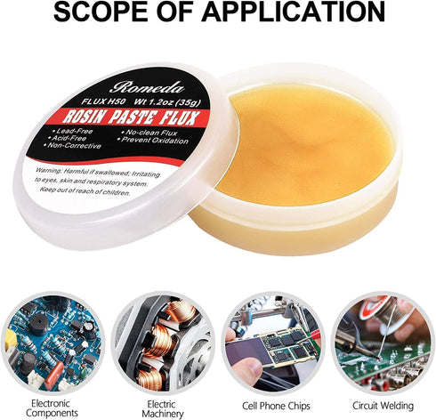 4 Jar Solder Flux, Flux for Soldering, Rosin Soldering Flux Paste for Lead-Free Electronics Soldering and Soldering DIY (1.2oz/35g in a Jar)...