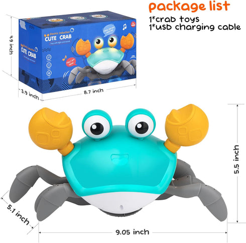 Crawling Crab Baby Toys Infant - Tumble Time Toy Gift Baby Boys and Girls 0-6 6-12 Learning to Crawl 9-12 12-18 Toddlers 36 Months Old Music Devel...