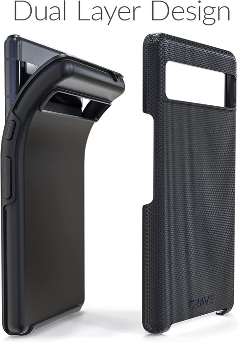 Crave Dual Guard for Google Pixel 7a Case, Shockproof Protection Dual Layer Case for Google Pixel 7a - Black...