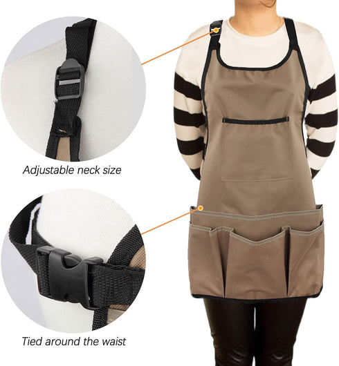 Gardening Apron for Women with Pockets Potting Shed Aprons Greenhouse Accessories Gifts for Gardeners...